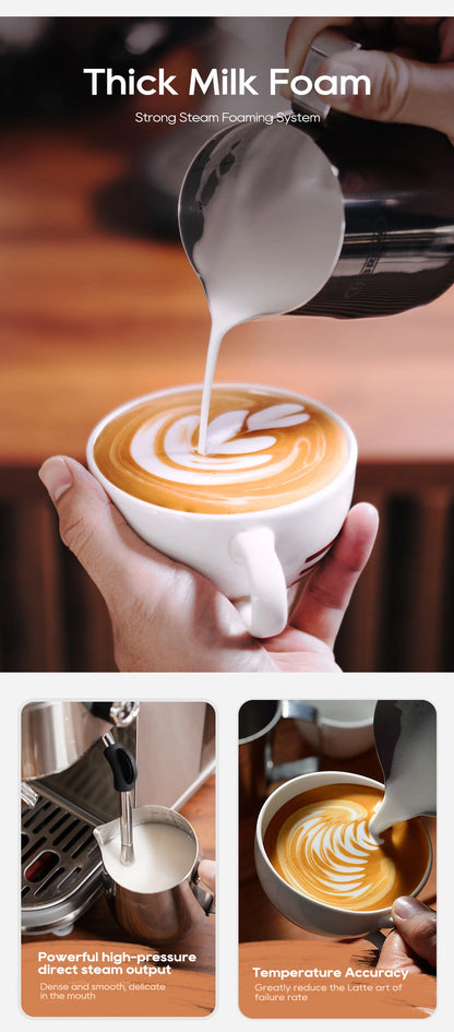 20-Bar Semi-Automatic Espresso Machine with Adjustable Temperature – Slim Coffee Maker - stirhaus