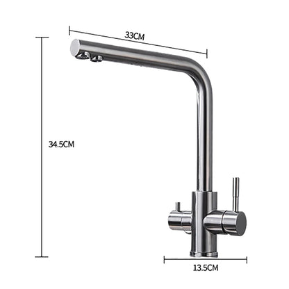 Dual Handle Filtered Drinking Water Kitchen Faucet – Stainless Steel Brushed Nickel - stirhaus